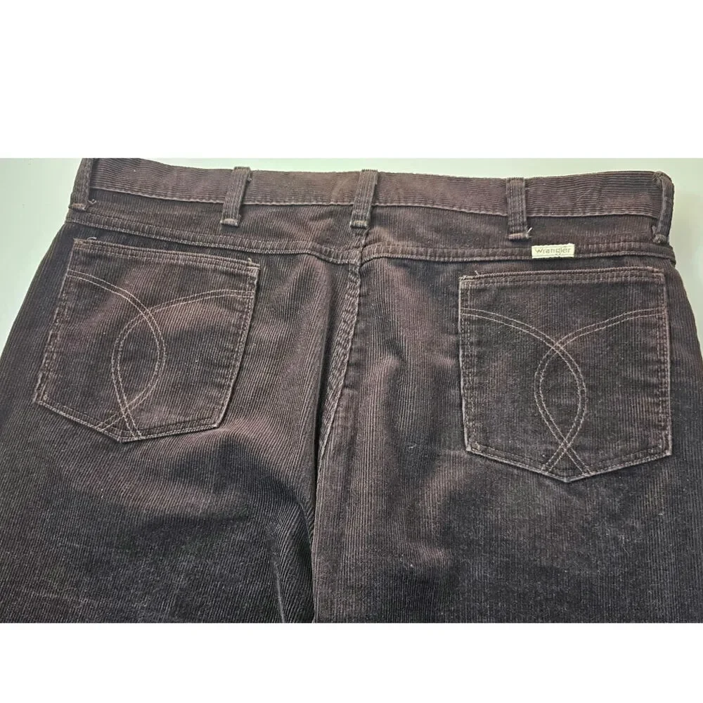 Wrangler RARE 80s made in USA chocolate brown corduroy jeans 8543pbn 38 x 30